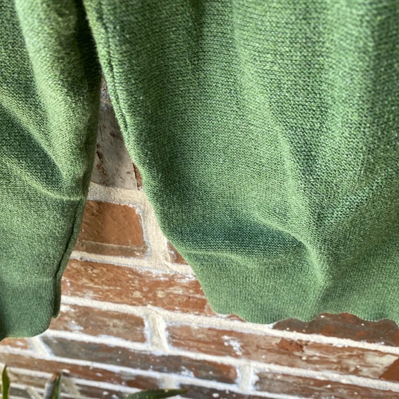 J. Crew Green 100% Cotton Crewneck Sweater In Garter Stitch Size Large - Picture 5 of 10
